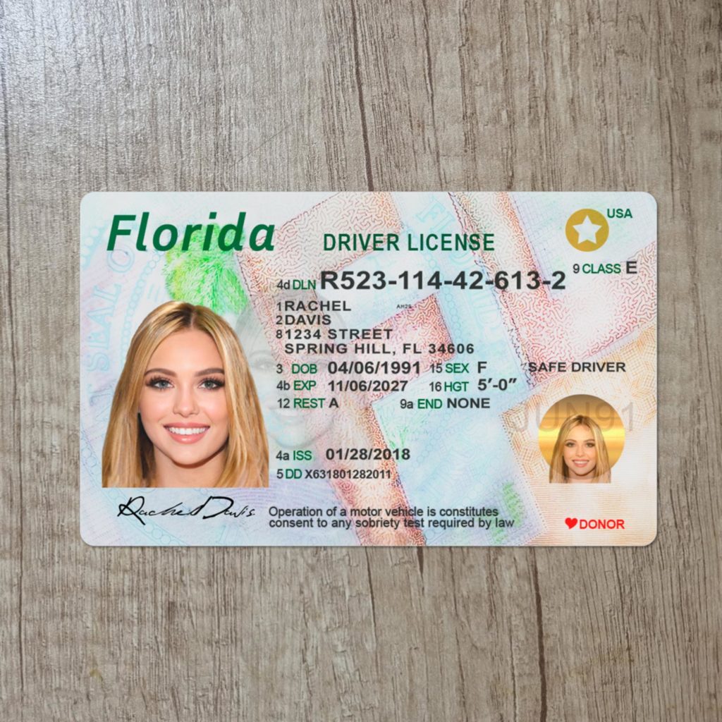 Fl Random License Generator Florida Driver License Template PSD – Fun & Editable Novelty ID for ...
