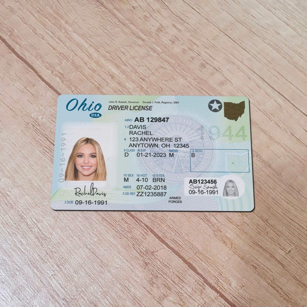Ohio Driver License template