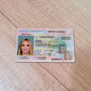 North Carolina Driver License template