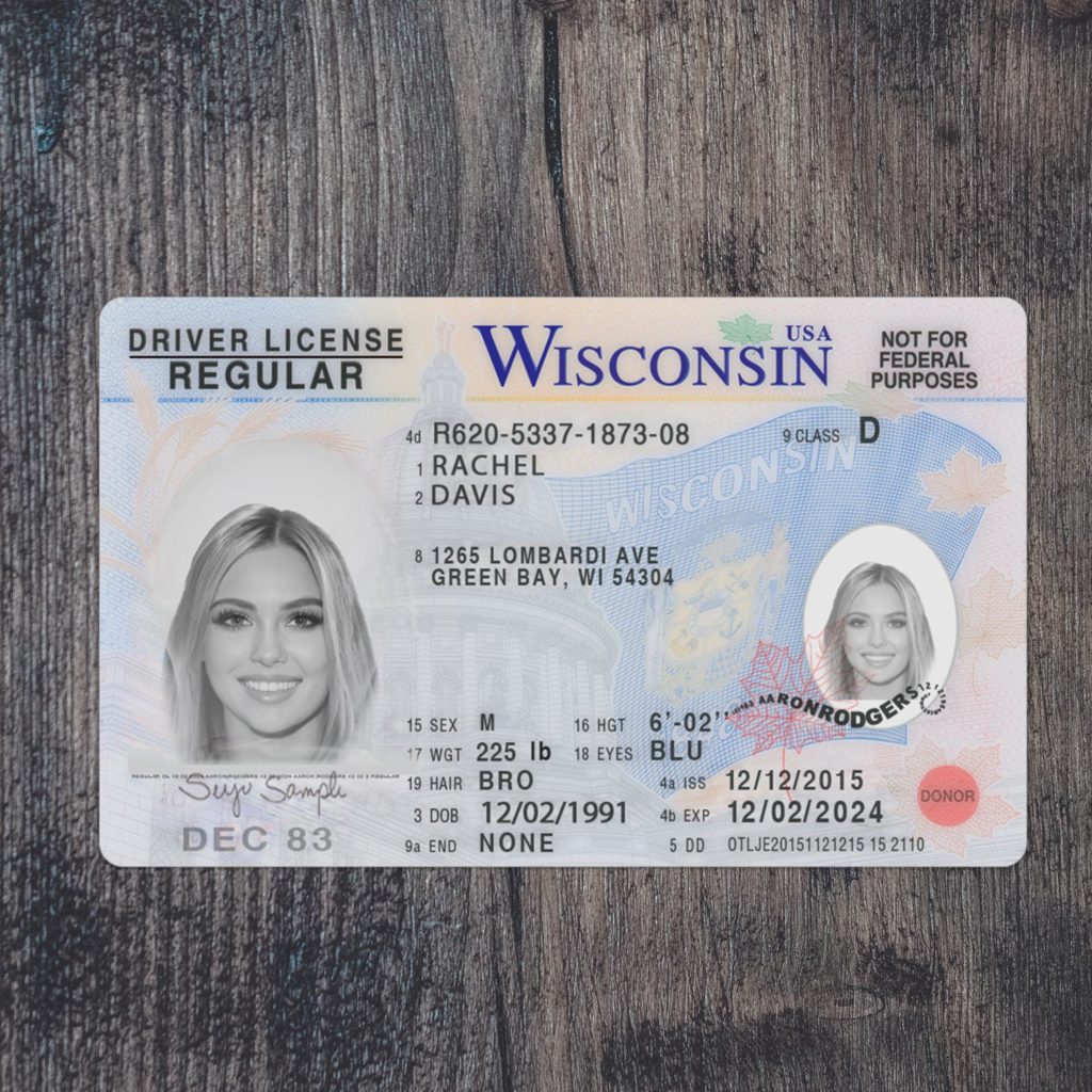 Wisconsin Driver License Template PSD – Clean Editable ID for Education ...