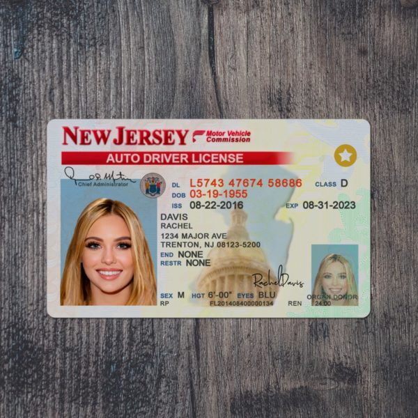 New Jersey Driver License Template PSD Editable Urban ID for
