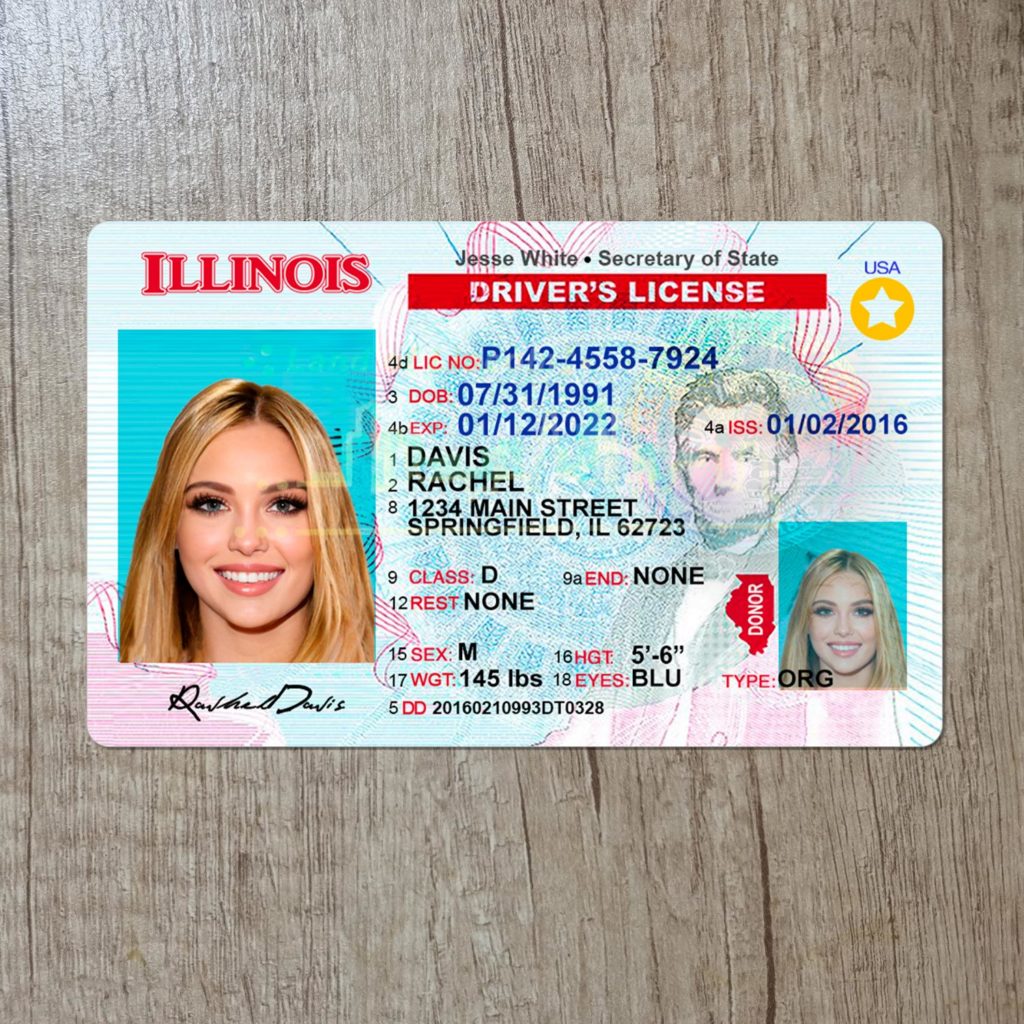 Illinois Driver License Template PSD – Editable Urban-Style ID for ...