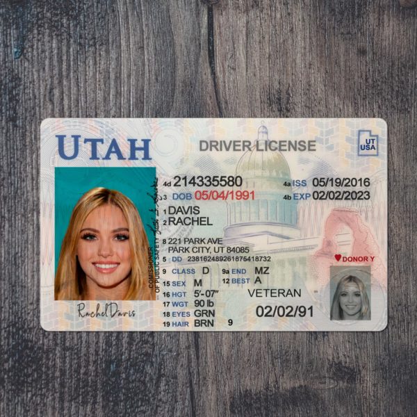 Utah Driver License Template PSD – Editable Digital ID for Wellness ...