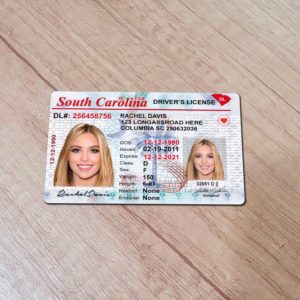 Photo-realistic novelty South Carolina Driver License template front