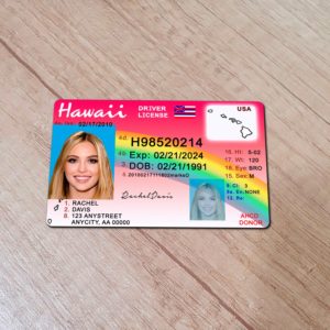Clean front image of Hawaii novelty driver’s ID