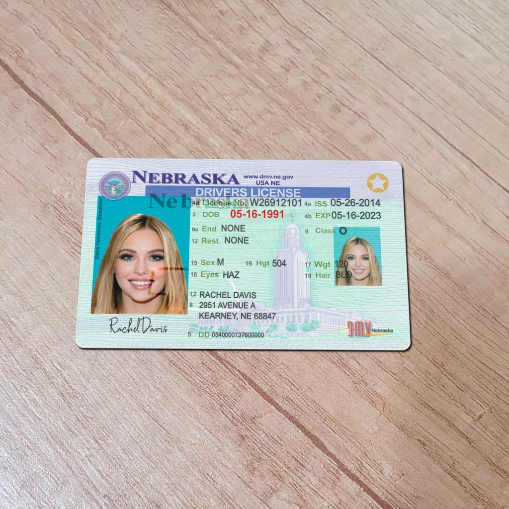 Nebraska Driver License template