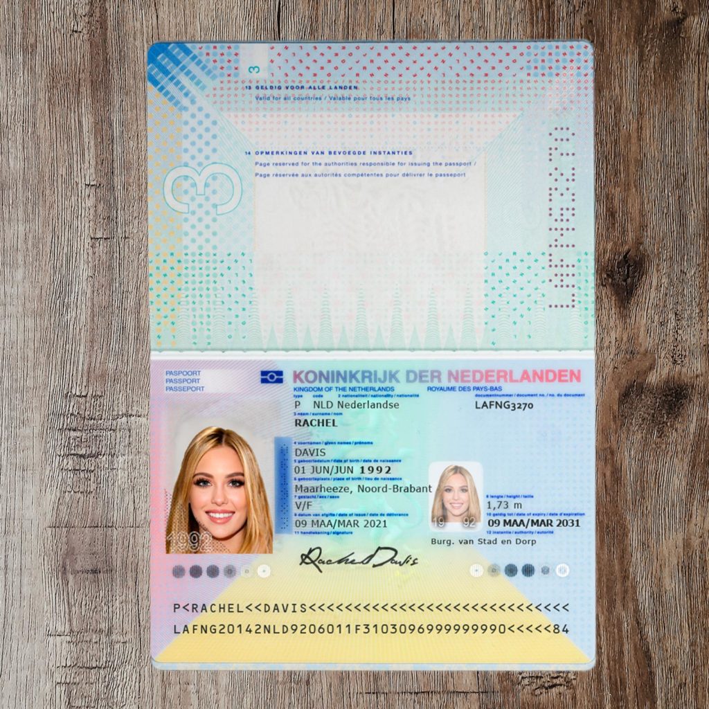 Netherlands Passport Template 3 1