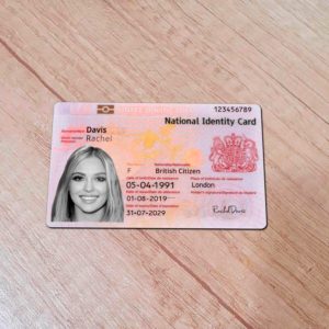 UK Id card template
