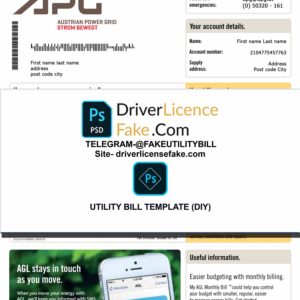Austria utility bill template