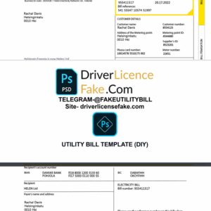 Finland utility bill template