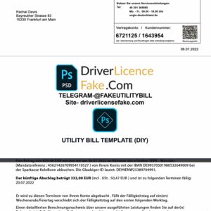Germany utility bill template