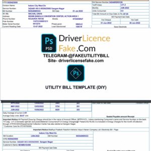 India utility bill template
