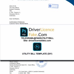 Indonesia utility bill template