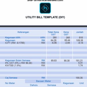 Malaysia utility bill template