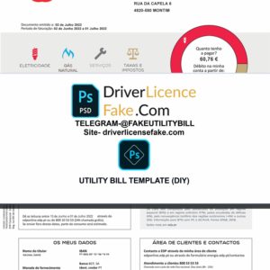 Portugal utility bill template