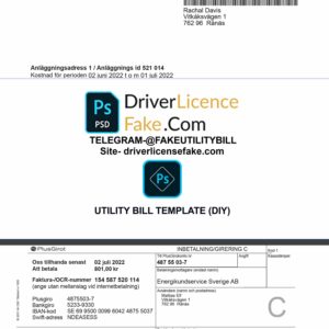 Sweden utility bill template