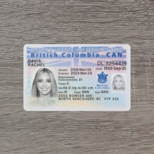 Canada british columbia driver license