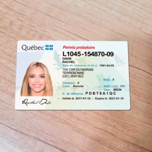 Canada Quebec driver license template