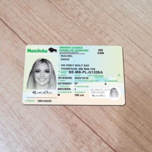 Canada Manitoba Driver License template