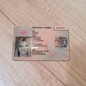 UK residence permit template