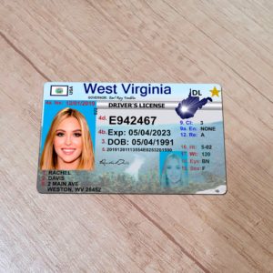 Real-looking front photo of custom West Virginia driver license