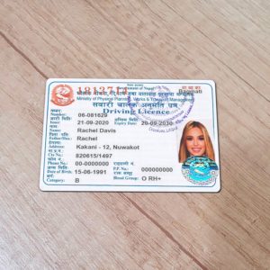 Nepal driver license template