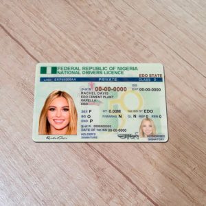 Nigeria driver license template