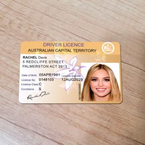Australia ACT driver license template
