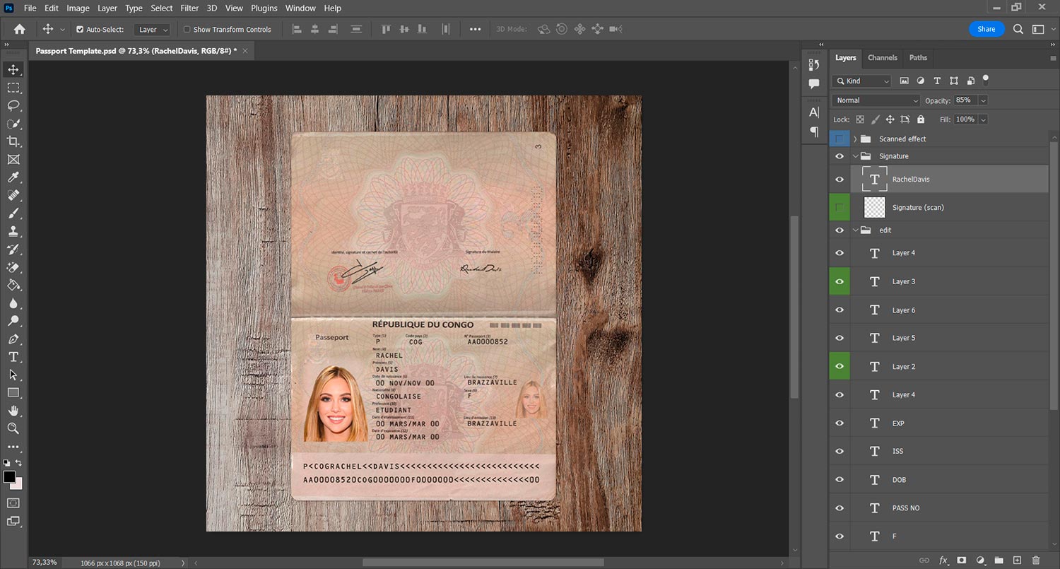 Congo template photoshop
