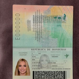 Honduras passport template