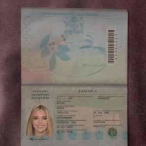 Jamaica passport template