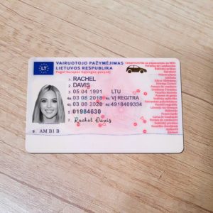 Lithuania driver license template