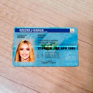 Australia Tasmania driver license template