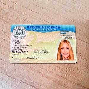 Western Australia driver license template
